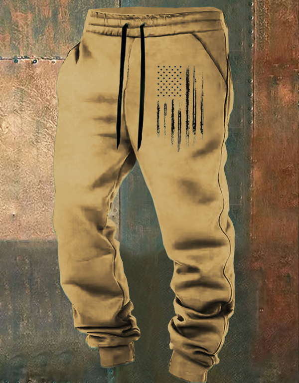 Men's American Flag Print Casual Sweatpants