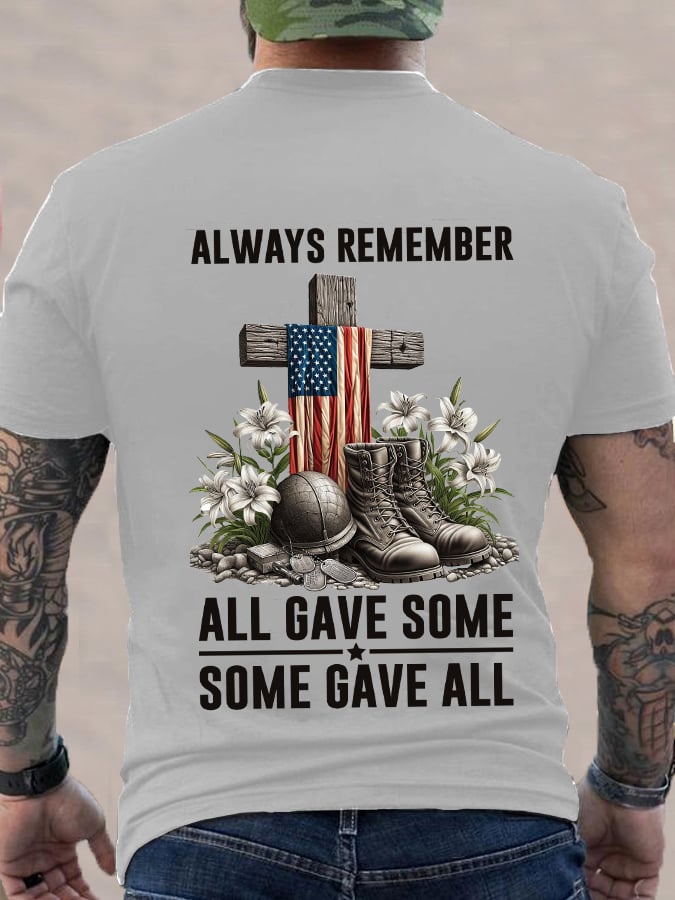 Men's All Gave Some, Some Gave All Flag Print T-Shirt