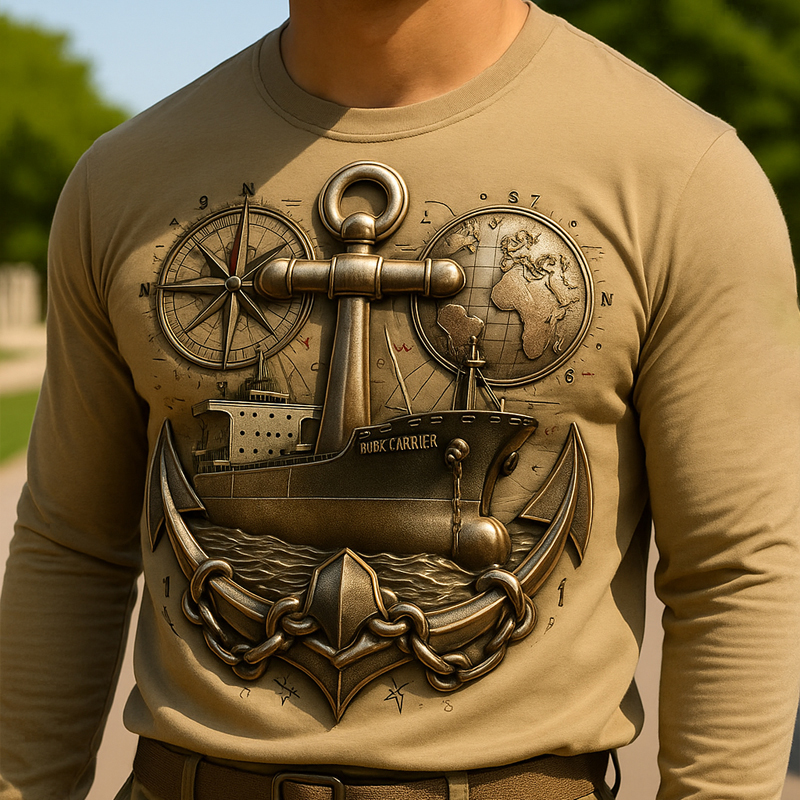 US Navy Veteran Print Long Sleeve T-shirt