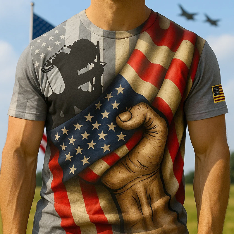 US Army 250th Anniversary Printed Casual Short Sleeve T-Shirt