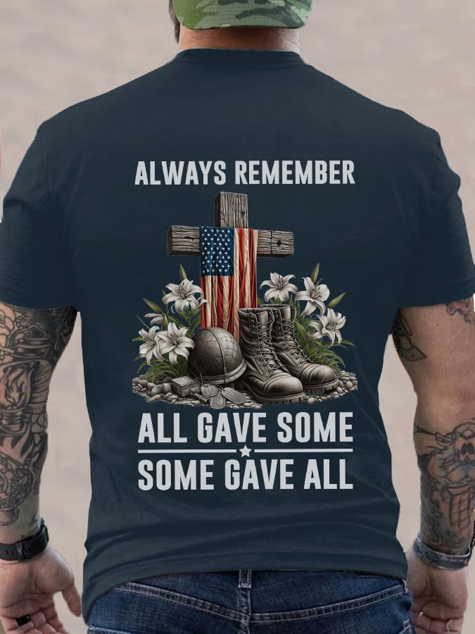 Men's All Gave Some, Some Gave All Flag Print T-Shirt