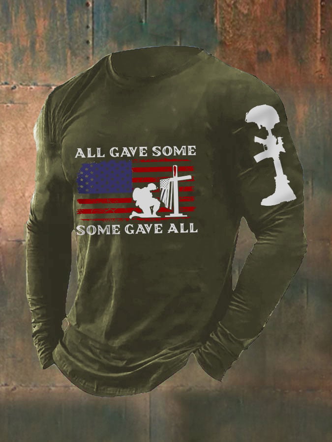 Men's 'All Gave Some, Some Gave All' Print Long Sleeve T-Shirt