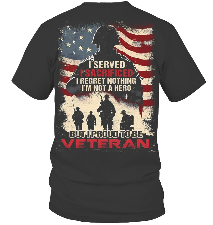 But I  Proud To Be  Veteran Pattern 100% Cotton T-Shirt