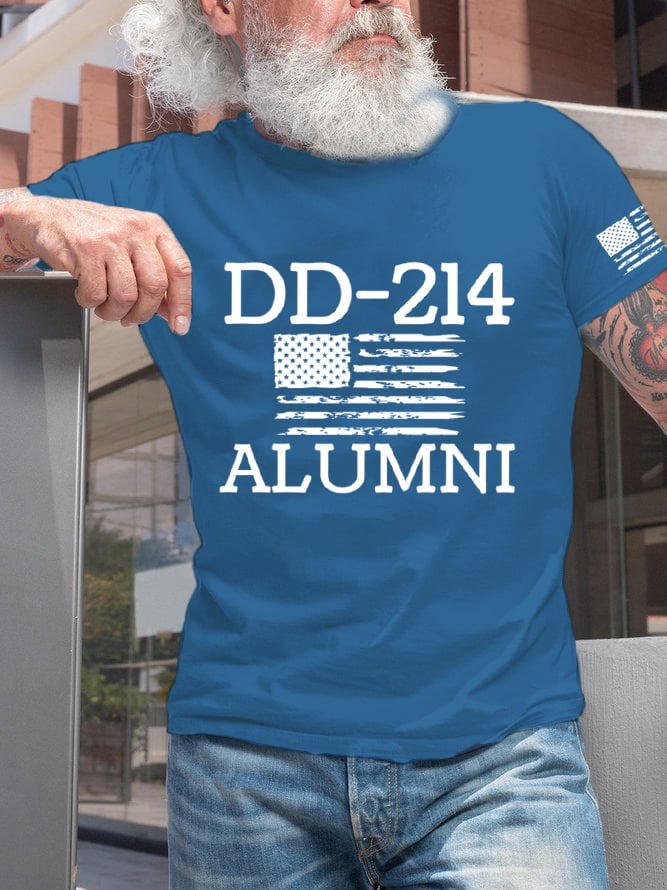 Men's Men's DD-214 Alumni Print Round Neck T-Shirt