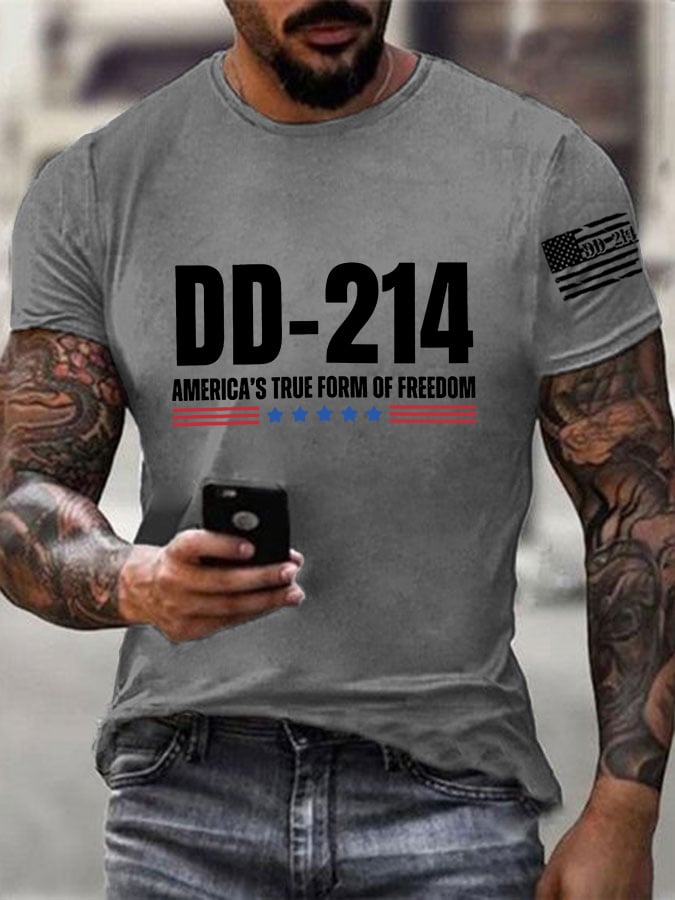 Men's DD-214 America's True Form Of Freedom Print T-shirt