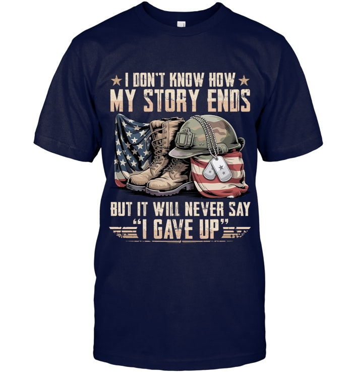 Never Say I Gave Up Pattern 100% Cotton T-Shirt