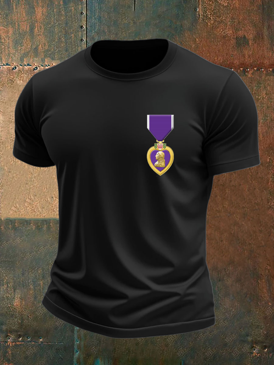 Men's Purple Heart Veteran Print T-shirt