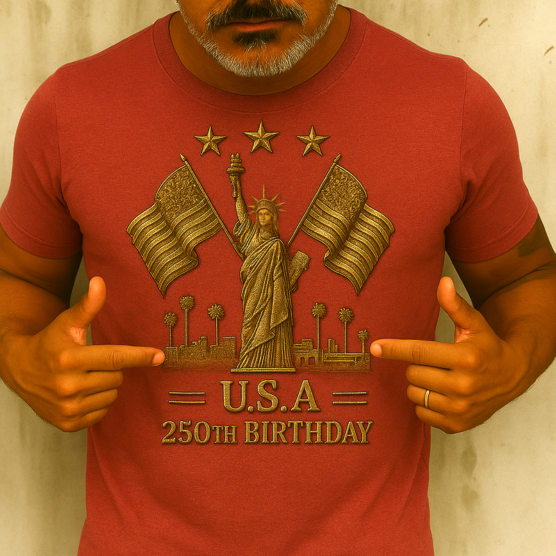 US 250th Anniversary Printed Casual T-shirt