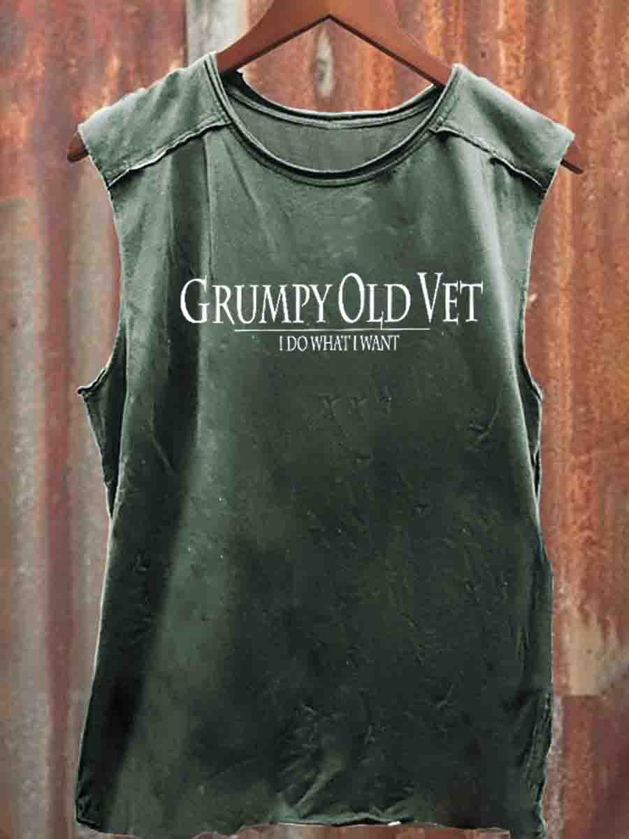 Men's Veterans I Do What  I Do Pattern Vest