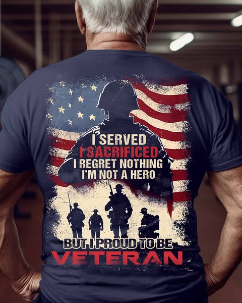 But I  Proud To Be  Veteran Pattern 100% Cotton T-Shirt