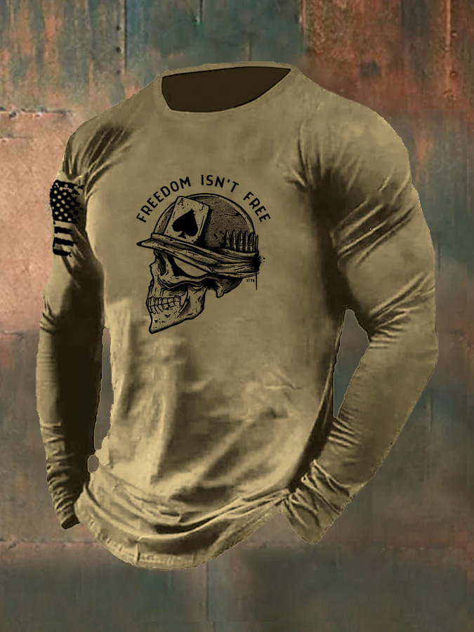 Men's Freedom Isn't Free Pattern Long Sleeve T-Shirt