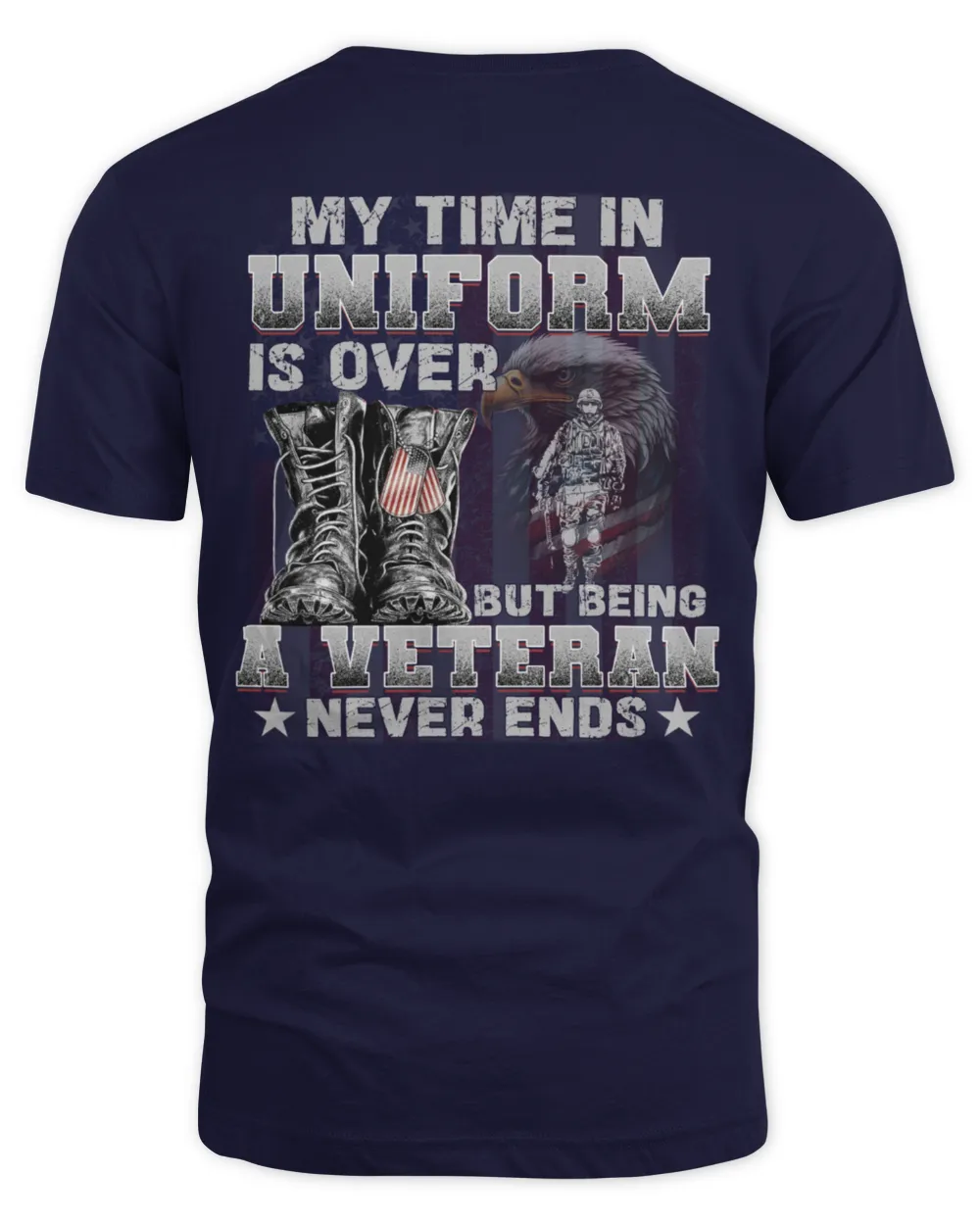 A Veteran Never End  Pattern 100% Cotton T-Shirt