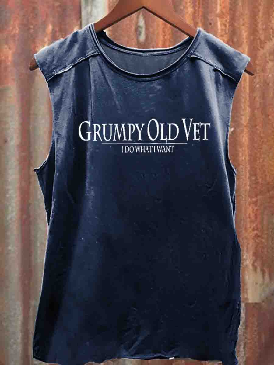 Men's Veterans I Do What  I Do Pattern Vest