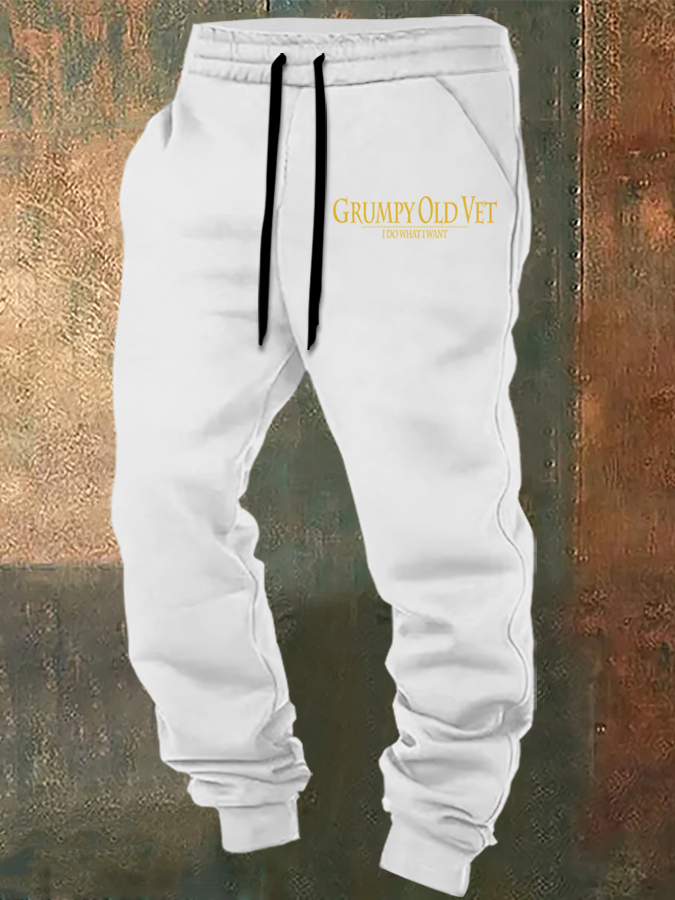Men's Grumpy OLD Vet Print Casual Sweatpants