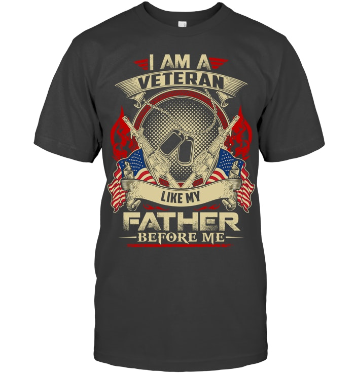 I Am A Veteran Like My Father Before Me  Pattern 100% Cotton T-Shirt