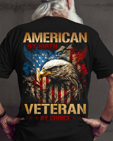 Amercian Veteran  Pattern 100&Cotton Print T-Shirt