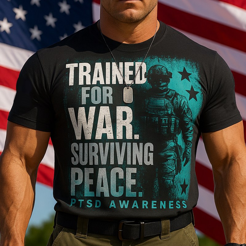 Trained For War Surviving Peace Casual Prints T-Shirt