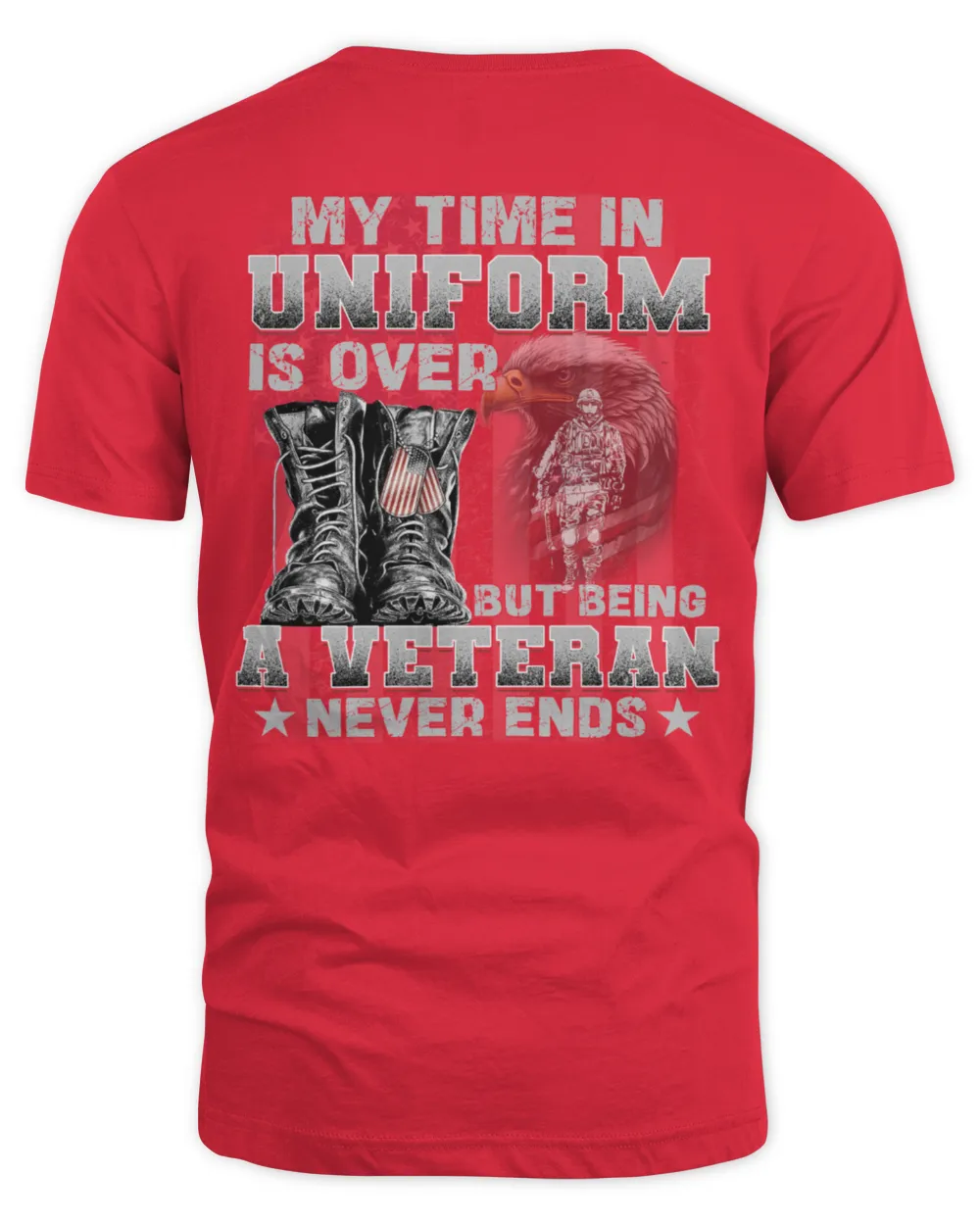 A Veteran Never End  Pattern 100% Cotton T-Shirt