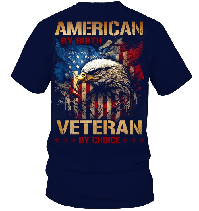 Amercian Veteran  Pattern 100&Cotton Print T-Shirt