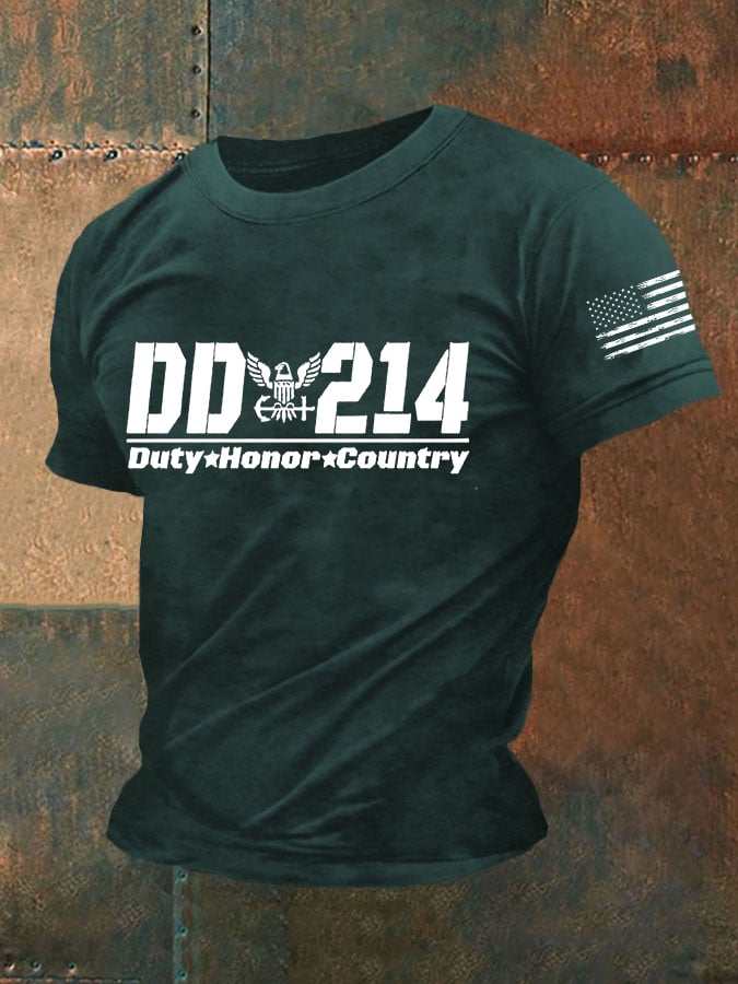 Men's Duty Honor Country DD-214 Printed T-Shirt