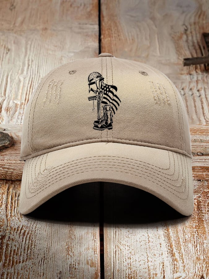 Unisex Veteran's Flag Print Baseball Cap