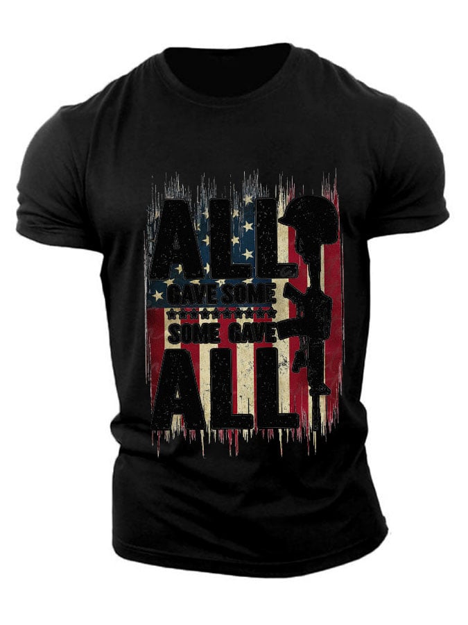Men's 'All Gave Some, Some Gave All' Print Loose Fit T-Shirt