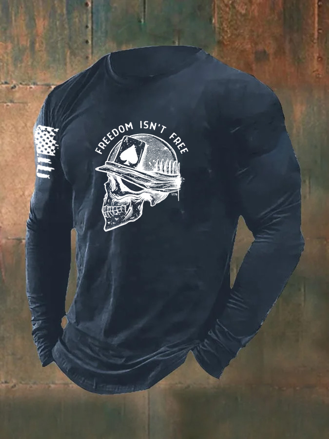 Men's Freedom Isn't Free Pattern Long Sleeve T-Shirt