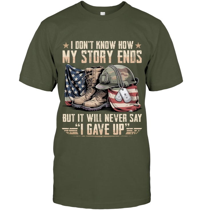 Never Say I Gave Up Pattern 100% Cotton T-Shirt