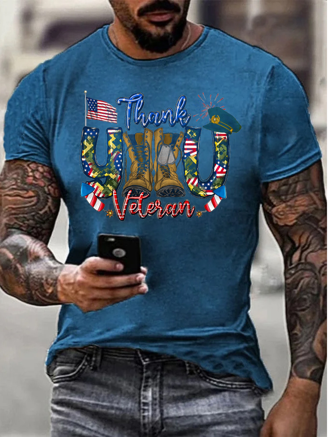 Men's Veterans Day  Thank You Veteran Cotton T-Shirt