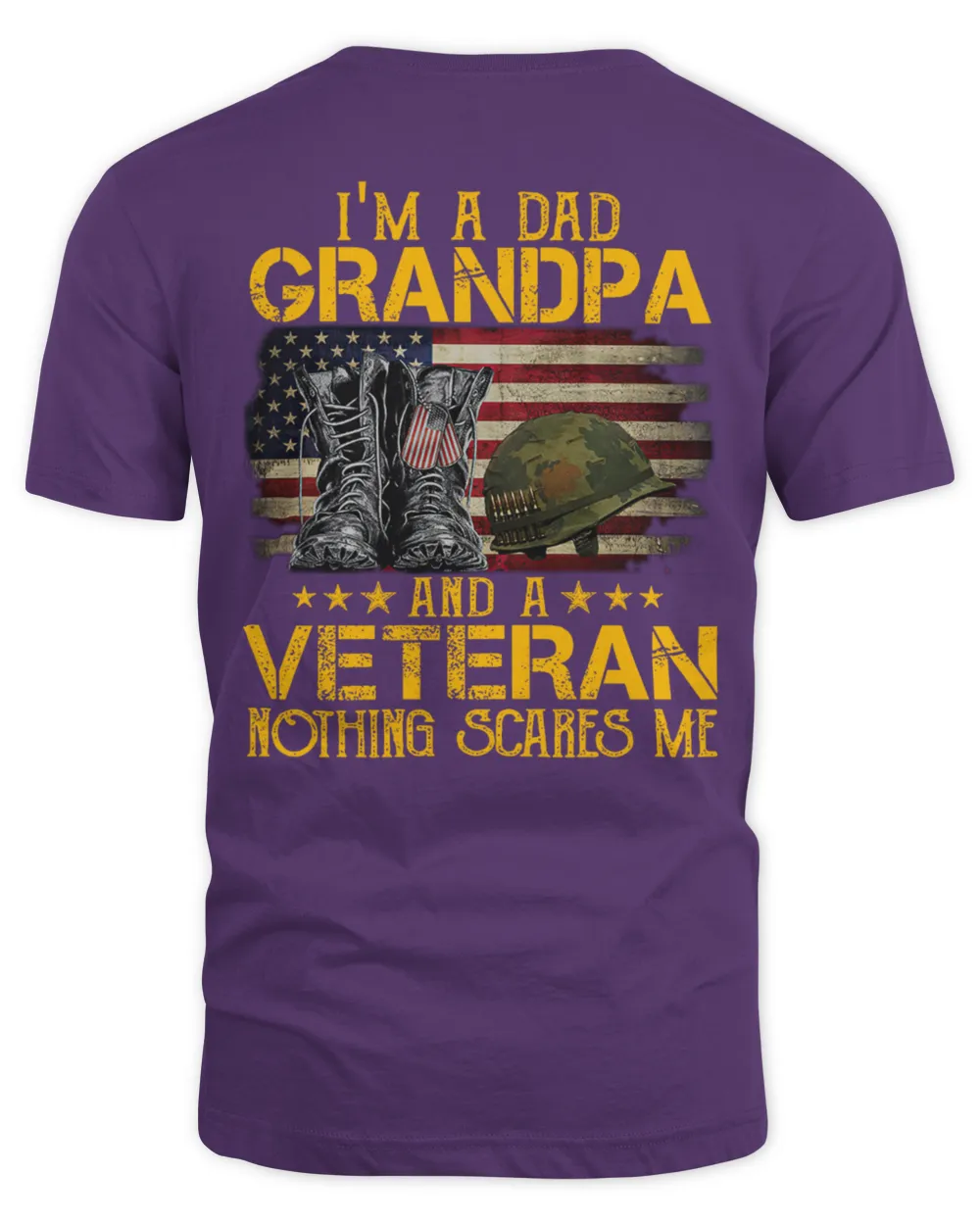 A Dad Veteran Nothing Scares Me  Pattern 100% Cotton T-Shirt