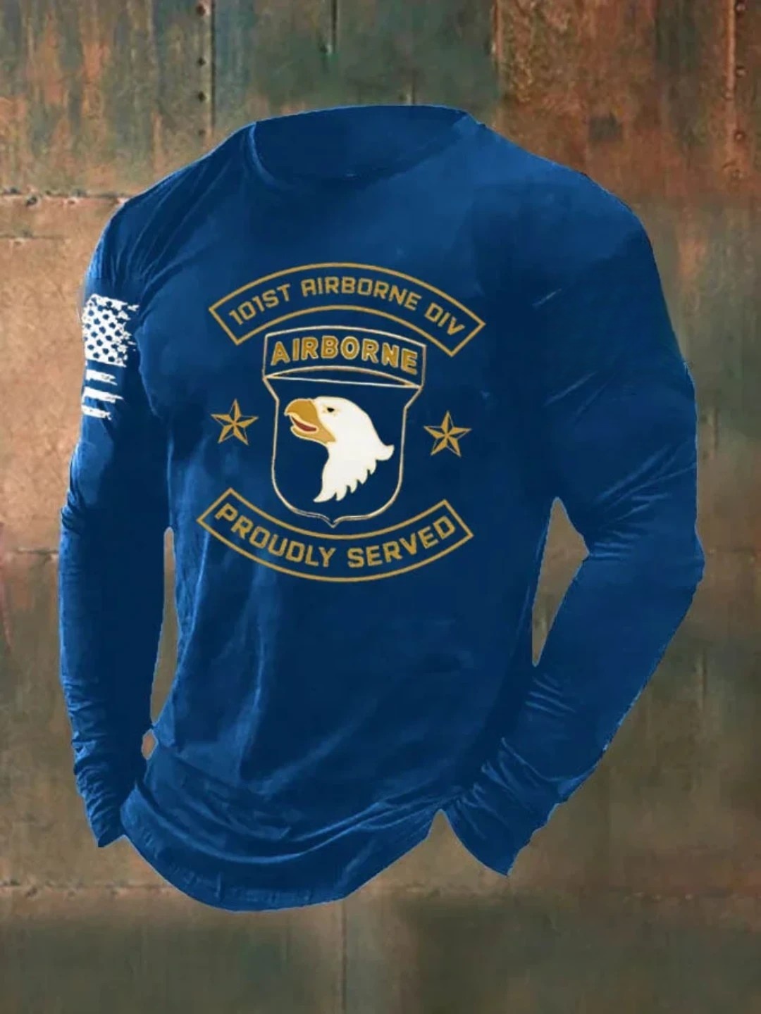 Men's Veterans Day 101st  Airborne Pattern Long Sleeve T-Shirt