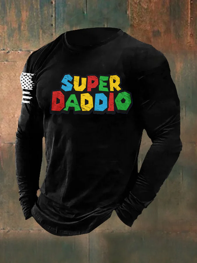 Men's Veterans Day Super Daddio Print T-Shirt