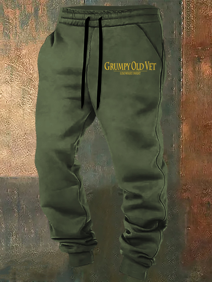 Men's Grumpy OLD Vet Print Casual Sweatpants
