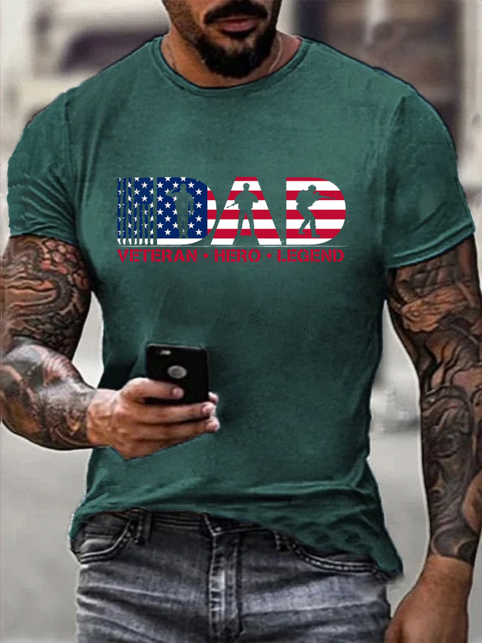 Men's Veterans Day  About Dad Cotton T-Shirt