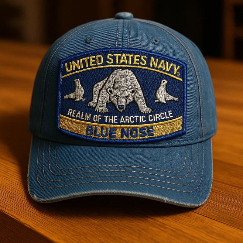 US Navy Blue Nose Printed Casual Peaked Cap