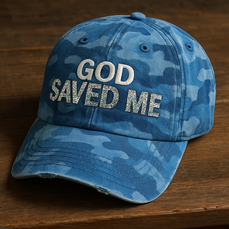 God Saved Me Casual Print Hat