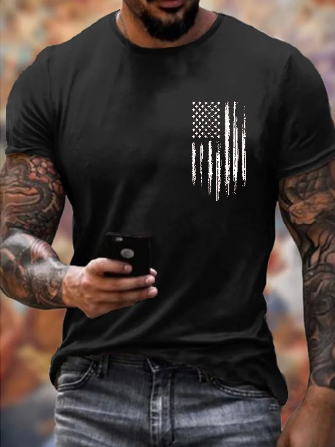Men's American Flag Cotton T-Shirt