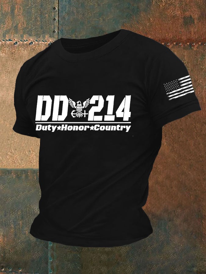 Men's Duty Honor Country DD-214 Printed T-Shirt