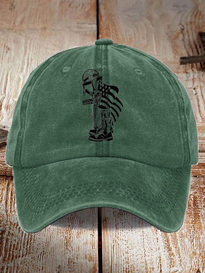 Unisex  Veteran's Flag Print Baseball Cap