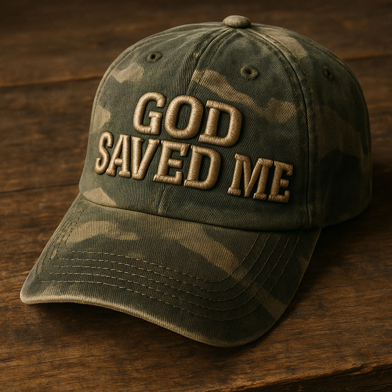 God Saved Me Casual Print Hat