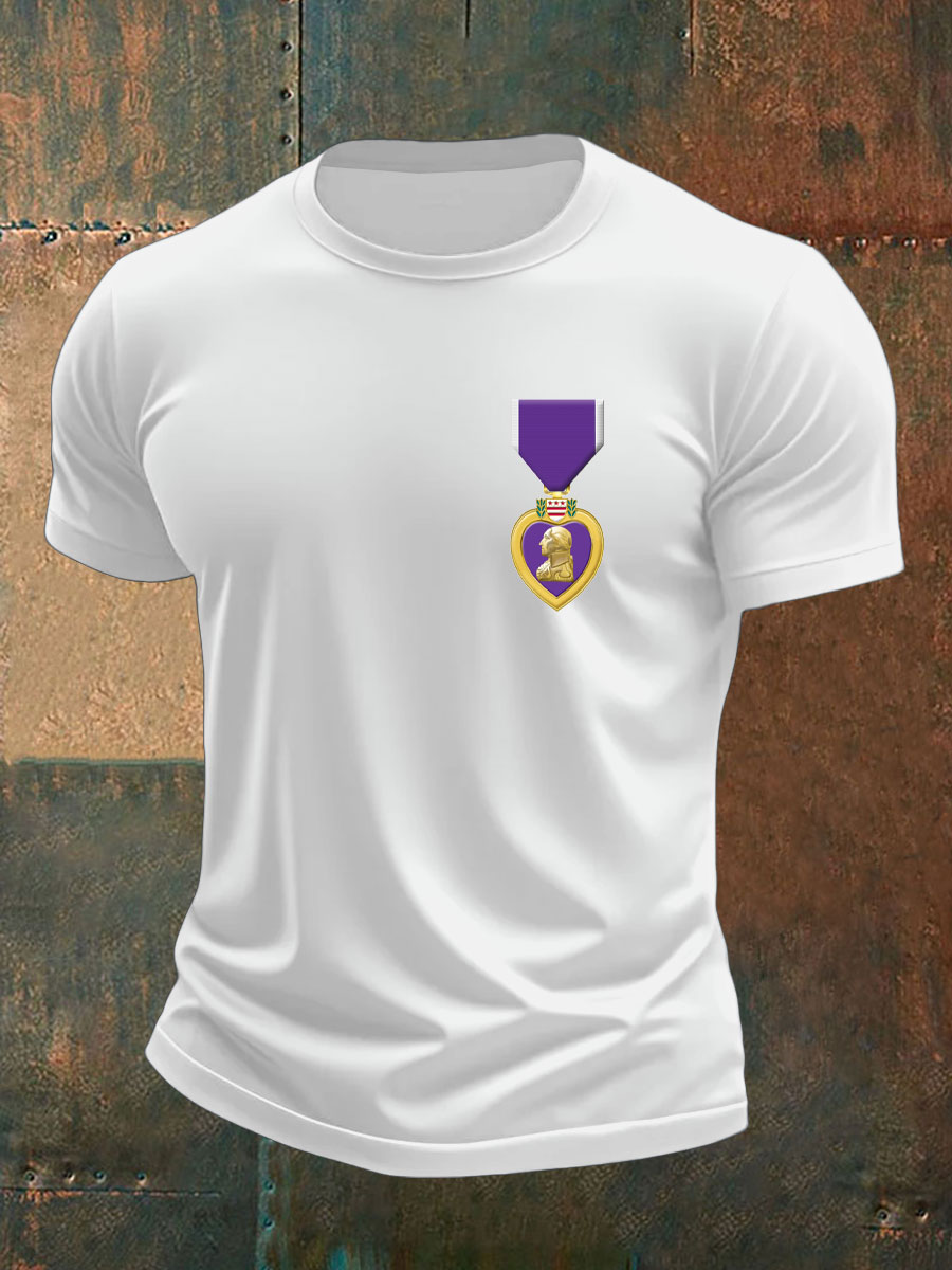 Men's Purple Heart Veteran Print T-shirt