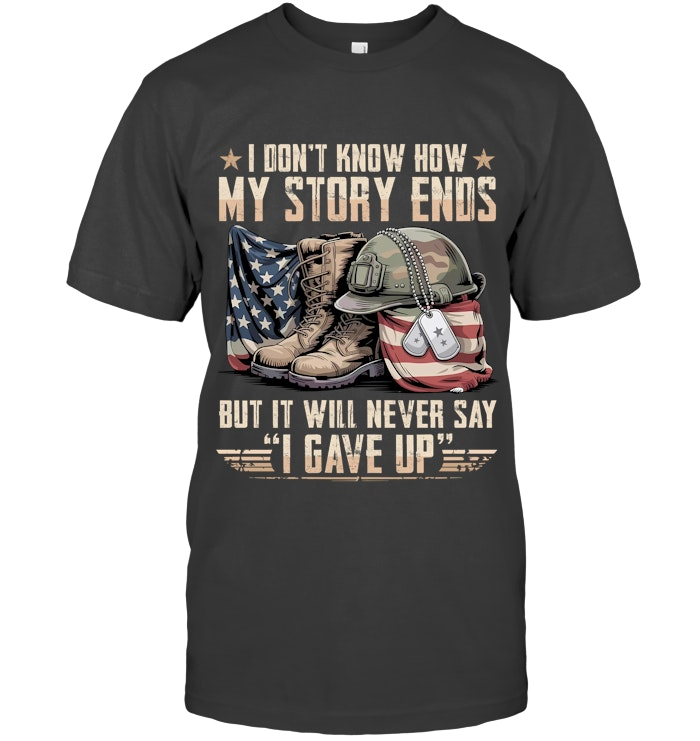 Never Say I Gave Up Pattern 100% Cotton T-Shirt