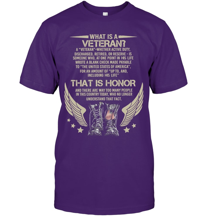What Is A  Veteran Pattern 100% Cotton T-Shirt