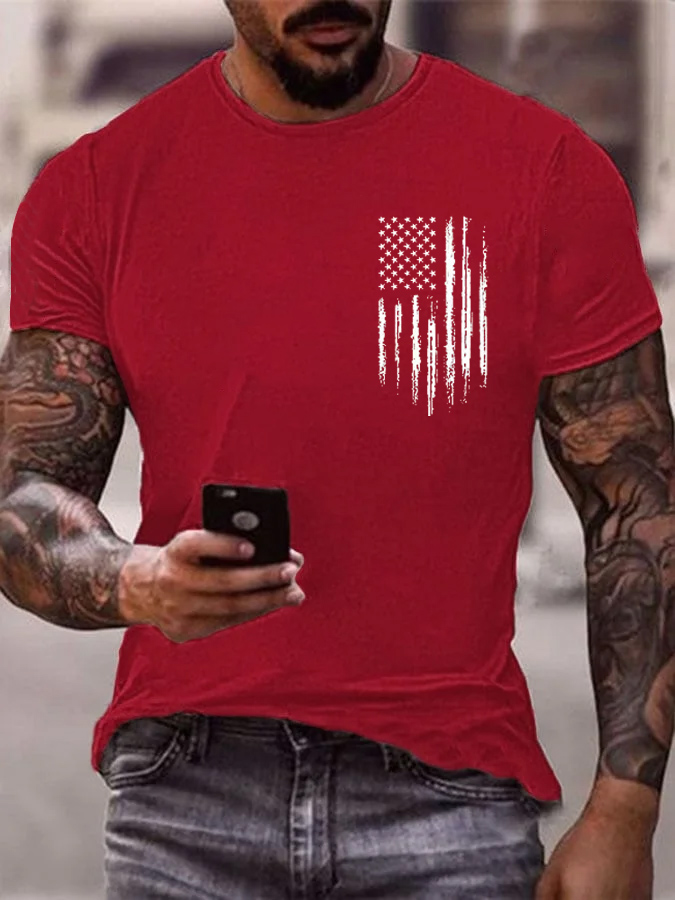 Men's American Flag Cotton T-Shirt