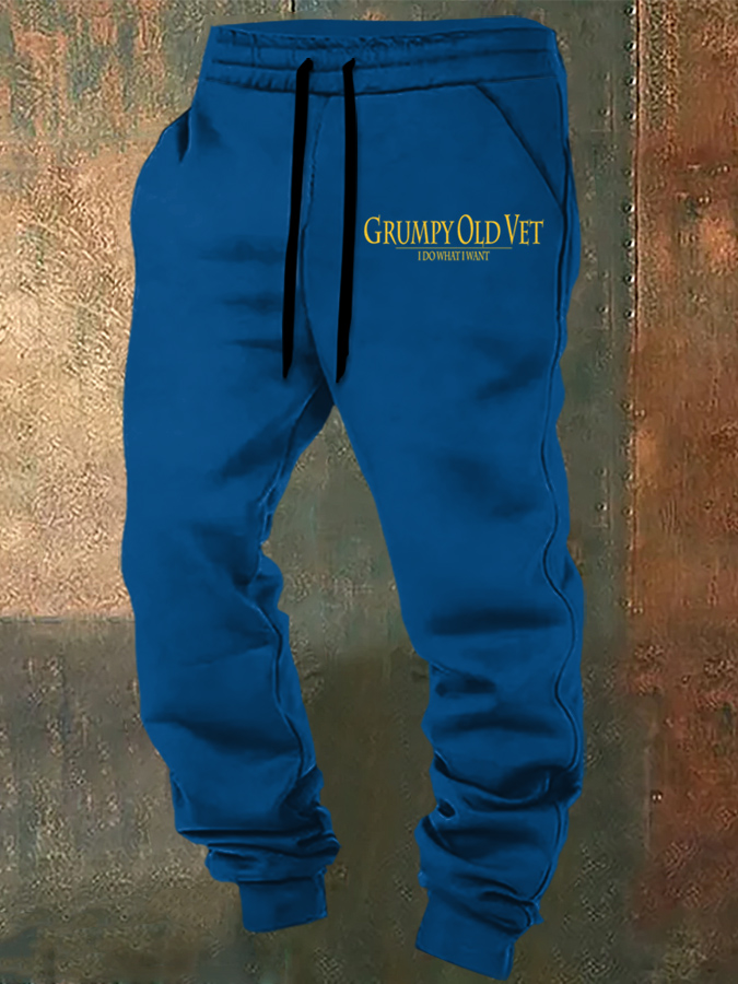Men's Grumpy OLD Vet Print Casual Sweatpants