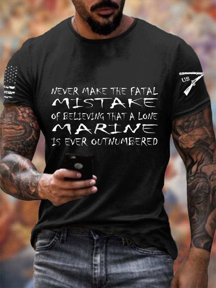 Men's OUTNUMBERED Printed Casual T-Shirt